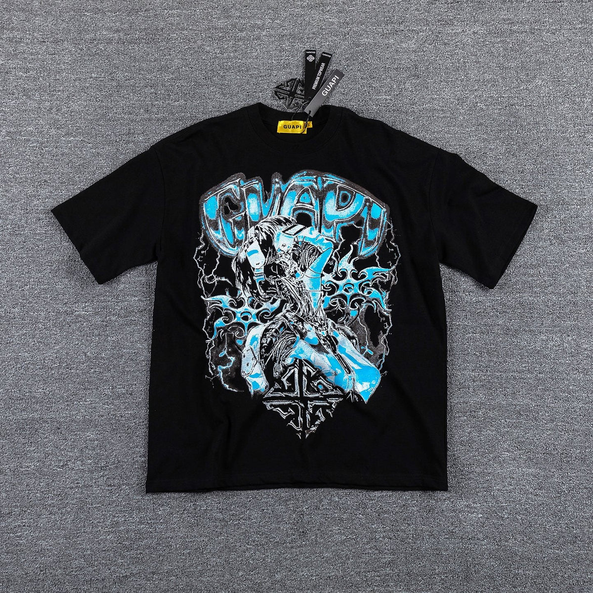 GUAPI Blue Graphic Short-Sleeve T-Shirt